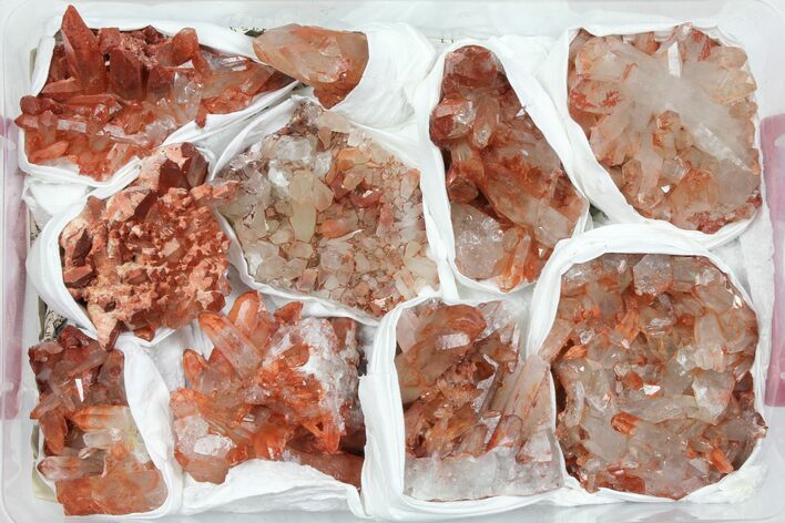 Lot: Natural, Red Quartz Crystal Clusters - Pieces #101525